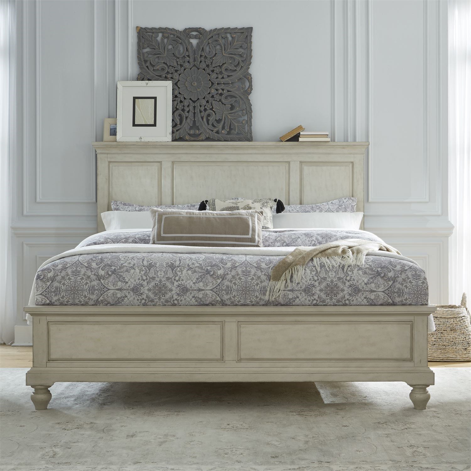 Libby Hanna Transitional Queen Panel Bed Walker's Furniture Panel Beds